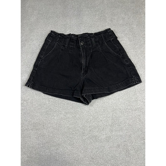 American Eagle Outfitters Pants - American Eagle Mom Shorts‎ Paper bag Waist Black Size 6